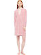 Pink Label Set De Pijamale Dama De Iarnă Din Bumbac Dusty Roz