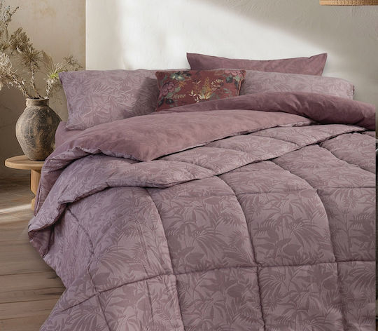 Nef-Nef Homeware Πάπλωμα Υπέρδιπλο με Γέμιση Microfiber 220x240εκ. Dazier Mauve 330 GSM