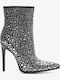 Black Ankle Boots High Heel With Metal Details