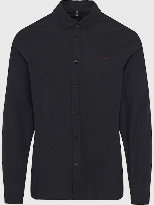 Funky Buddha Long-sleeved Cotton Shirt Black