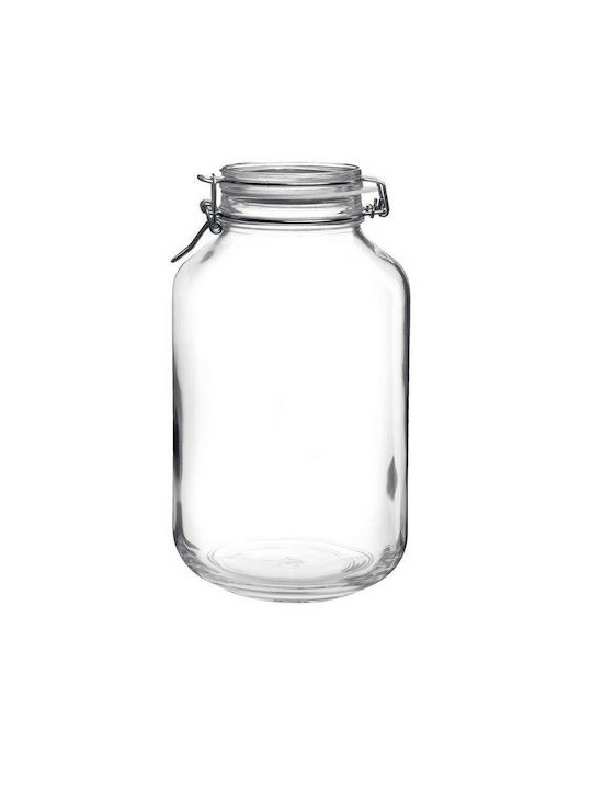 Bormioli Rocco Fido Set of 6 General Use Glass Jars with Airtight Lid Transparent 4000ml 6 Pieces
