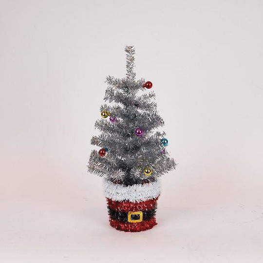 Decorațiune de Crăciun Plastic Braduleț 45cm. Împodobit Argintiu
