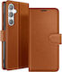 Husă Wallet Zanaé Galaxy S24 Funcție Stand Tab Magnetic Maro