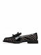 Leather Women's Loafers in Black Color
