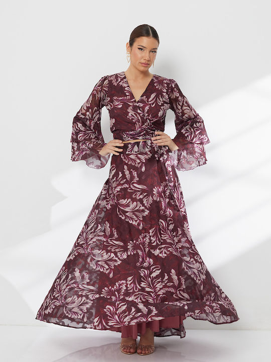 RichgirlBoudoir Σετ με Maxi Φούστα Floral Μπορντό