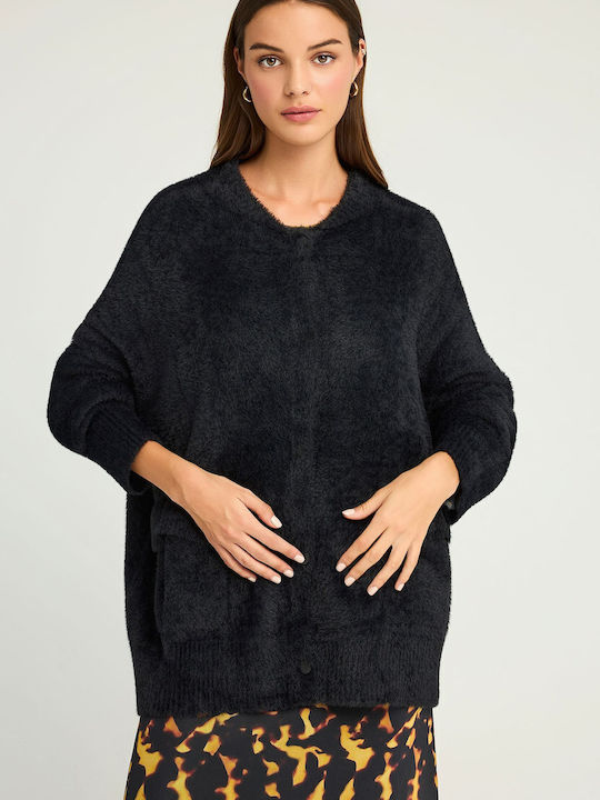 Funky Buddha Women's Cardigan with Buttons Black FBL012-118-09