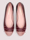 Nicole Leather Women's Pointed Toe Ballerina Shoes In Burgundy Colour