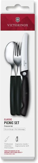 Victorinox Swiss Classic Besteckset Edelstahl Schwarz 3Stück