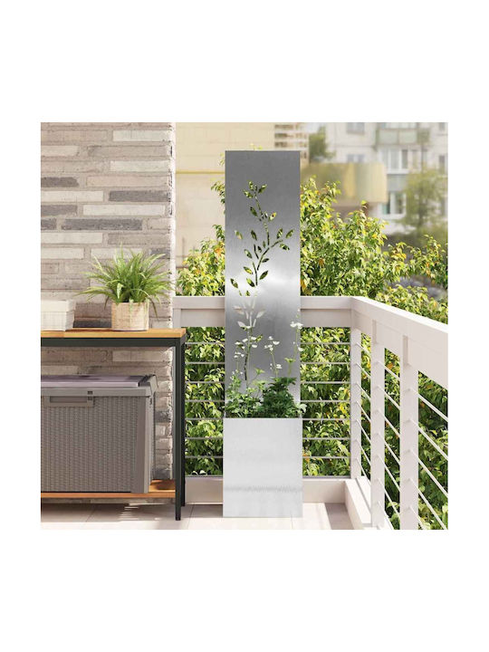 vidaXL Γλάστρα Μεταλλική Ασημί 32x140x140εκ.