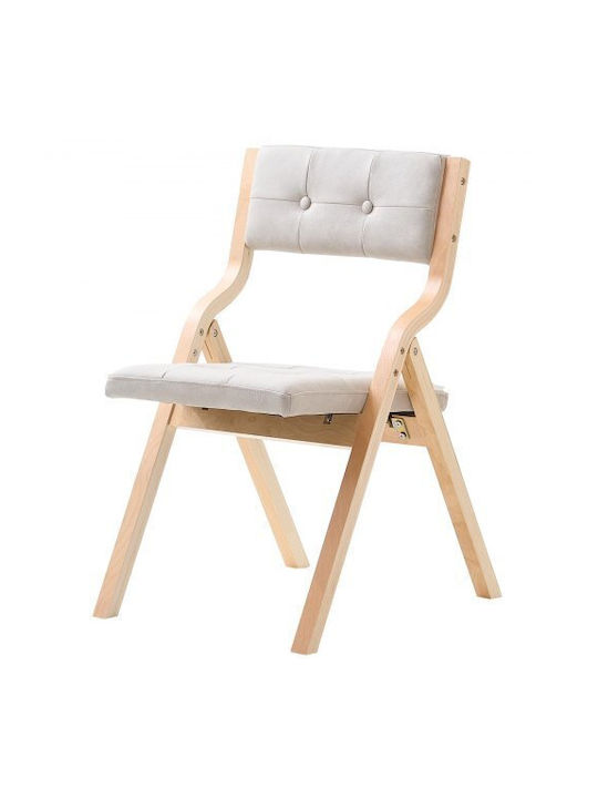 Καρέκλες Τραπεζαρίας Ξύλινες Πτυσσόμενες Beige 2τμχ