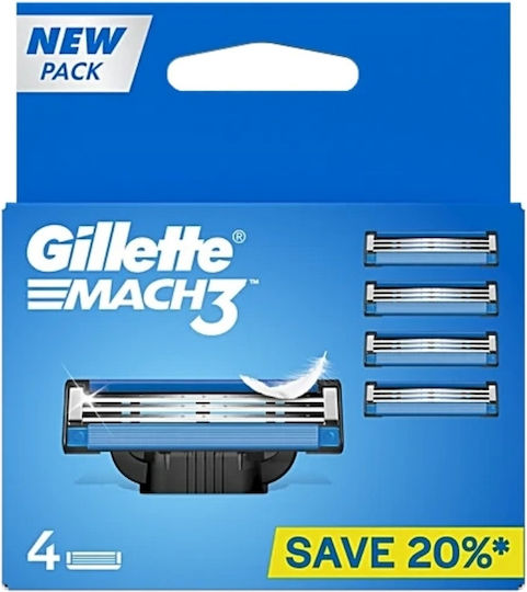 Gillette Бръсначка с Резервни глави 3 остриета и лубрикантна лента 4бр