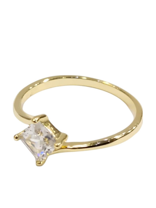 Prince Silvero Ring with Zircon made of Silver Gold Plated