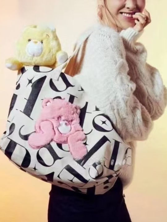 King Fabric Shopping Bag Pink Bear Multipurpose 100% Recyclable Materials 45x30 cm