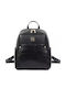 Women's Backpack Bag Made of Synthetic Leather Black