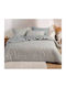 Nef-Nef Homeware Lucil Σετ Σεντόνια King Size με Λάστιχο 180x200+35εκ. Blue (4τμχ)