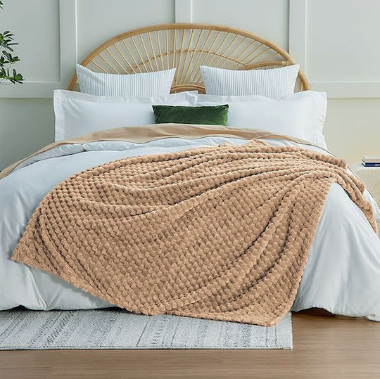 Chios Hellas Decke Samt Doppel 200x220cm Beige