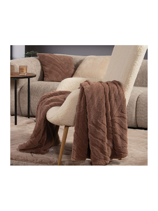 Nef-Nef Homeware Berien Blanket Sherpa Sofa 130x180cm Brown