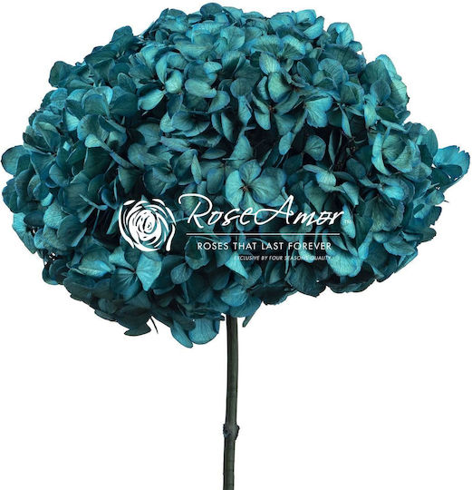 Künstliche Hortensie Rose Amor Hydrangea XL Blau06