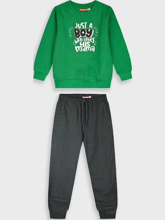 Energiers Kids Sweatpants Set Green 2pcs