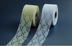 Satinband Spitze Rolle 7cm Weiß