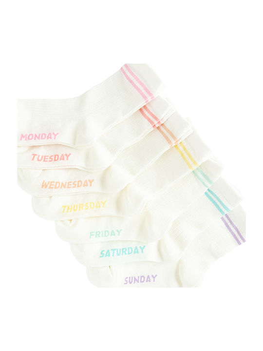 Cool Club Kids' Socks Days of the Week White 7 Pairs
