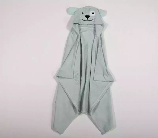 Nef-Nef Homeware Baby Bath Towel-Bathrobe Hooded Life In The City Misty Blue 70x120cm