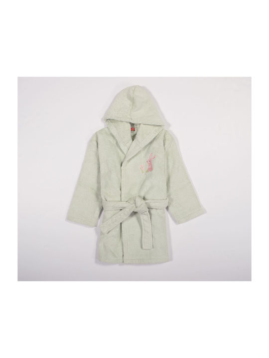 Nef-Nef Homeware Kids Bathrobe Country Bunny Green with Hooded