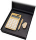 Premium Set Cadou Bambus Calculator Stilou Usb Cod 1804