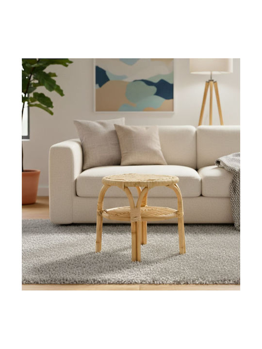 Σκαμπό Σαλονιού Ξύλινο Rosalin Καφέ 38x38x40εκ.