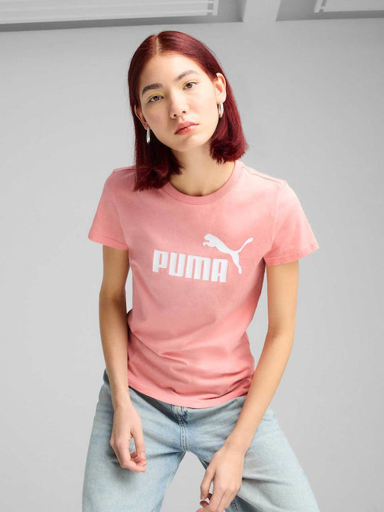 PUMA Logo Damen T-Shirt Pink