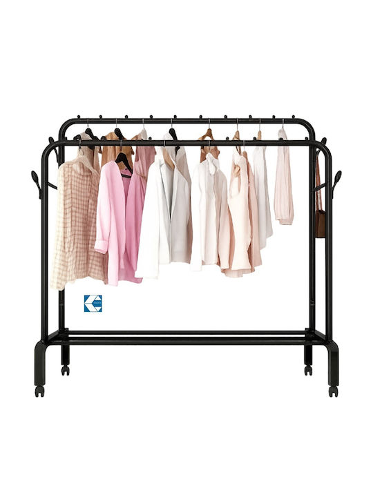 Galifas Floor Garment Rack made of Metal Black 110x54x150cm