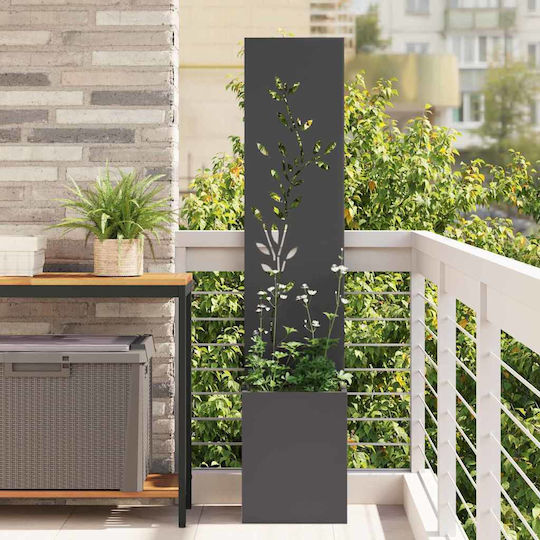 vidaXL Γλάστρα Μεταλλική Μαύρο 32x140x140εκ.
