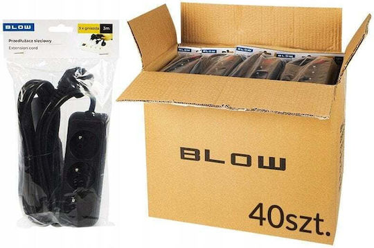 Blow Steckdosenleiste 3 Positionen mit Kabel 2.8m