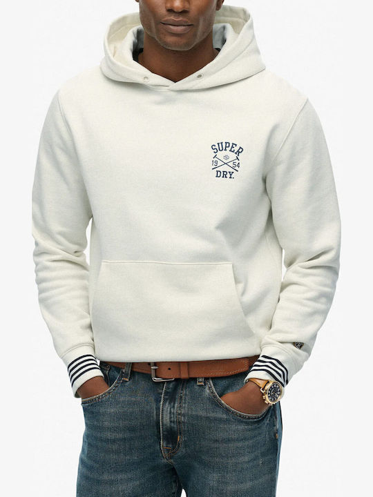 Superdry D1 Ovin Off White cu Glugă
