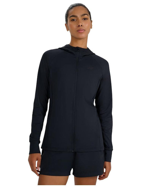 Functional Women's Sweatshirt Jacket Hooded Black