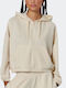 Cropped Women's Sweatshirt Jacket Hooded Salt Ecru