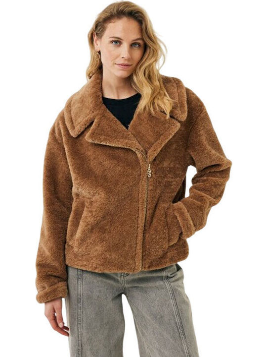 Γυναικείο Biker Jacket Teddy Brown