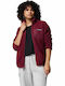 West Bend Full Women's Cardigan with Zipper Burgundy
