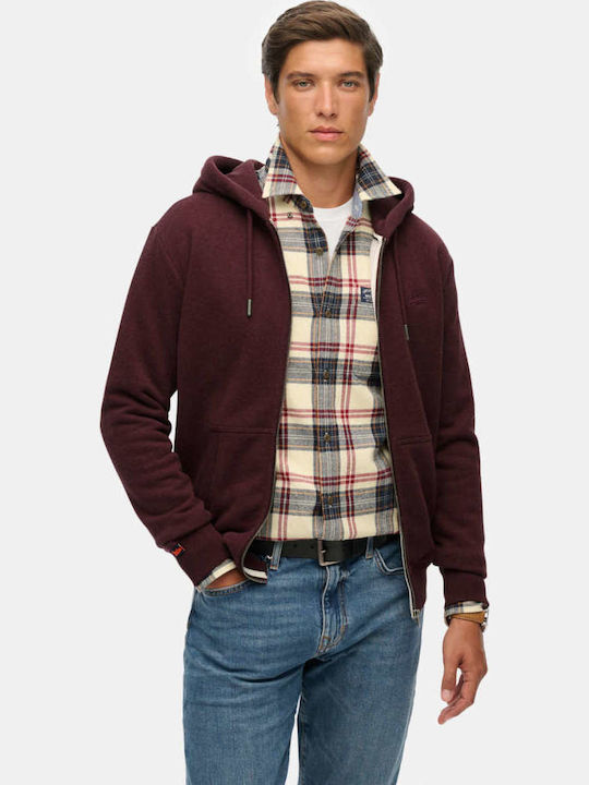 Superdry D1 Ovin Hoodie Cardigan Burgundy