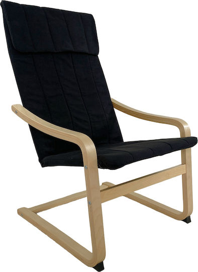 Πολυθρόνα Nordvik 60x71x105cm Μαύρο