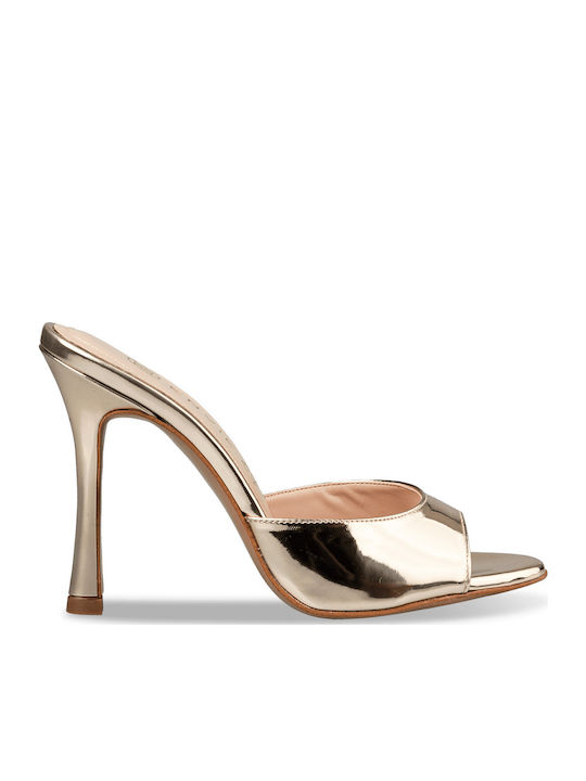 Envie Shoes Mules with Heel in Gold Color