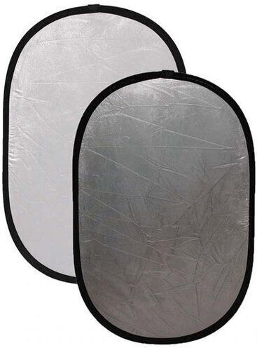 Oem Oval Reflector 2în1 Alb-Argintiu 120x180cm