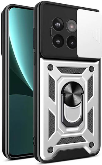 Bodycell Slide Cover Задна корица Метал / Пластмаса / Силикон Сребрист (OnePlus 13R)