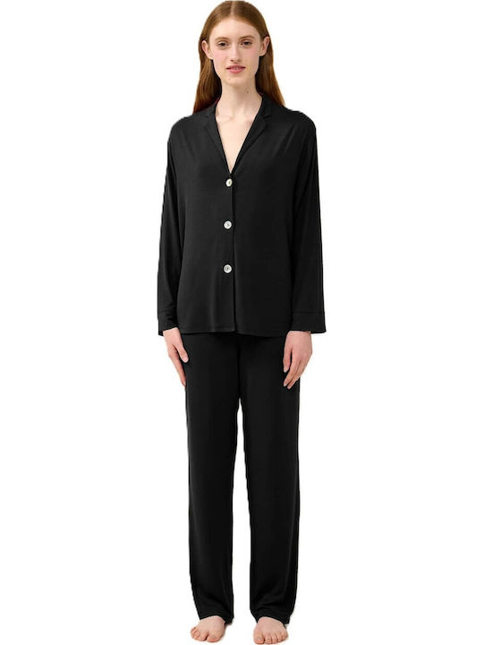 Vamp Sommer Damen Pyjama-Set Black