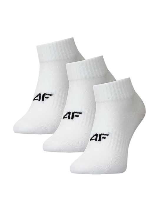 4F Șosete Sportive Albe 3 perechi