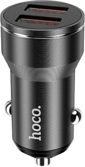 Car Charger 2.4A Fast Charging with one Port: 1xUSB with Cable Embedded Black Color