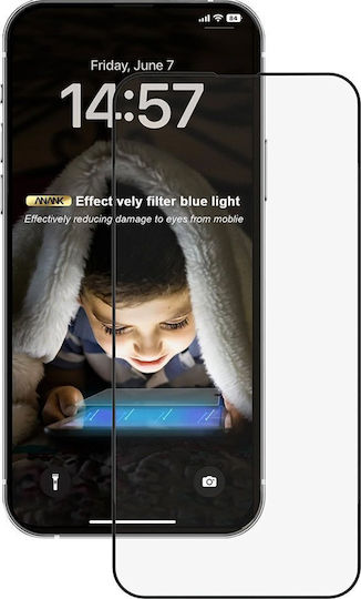 Anank 2.5d 3x Reinforced Anti-blue Light Iphone 16 Black