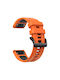 Garmin Fenix 5 Plus 22mm Two-Tone Sport Silicone Watch Strap Orange+Black