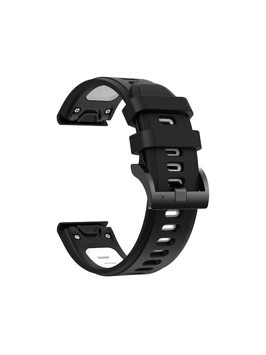 Garmin Fenix 6 Pro Gps 22mm Brățară Sport Dublu Culoare din Silicon Negru+Alb