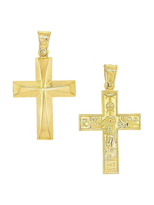 Xryseio Women's Gold Cross 14K Double Sided